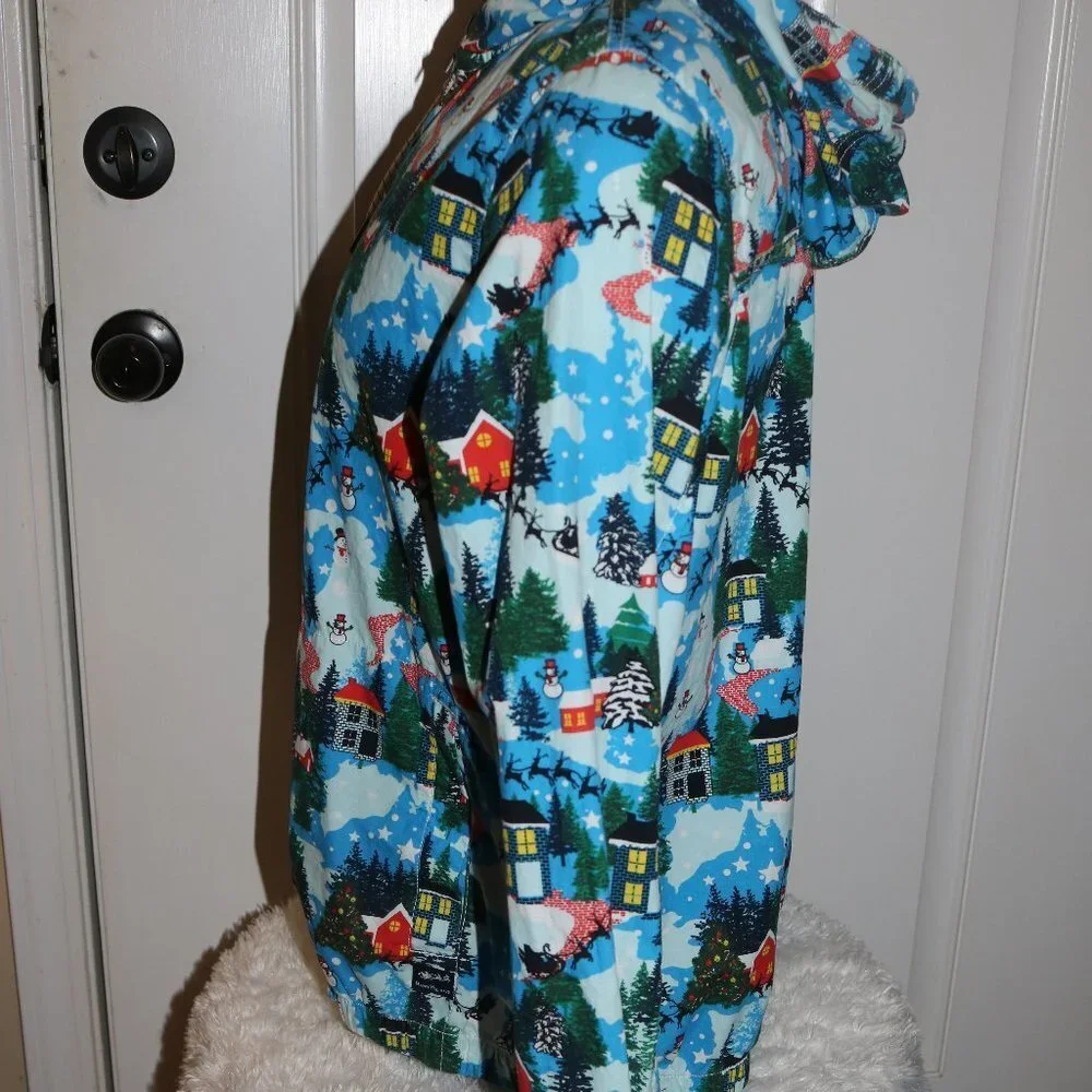 Denim & Flower Ricky Singh mens Christmas Village print zip-up hoodie M 40 - Picture 7 of 9